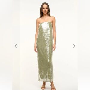 STAUD Casey Dress Garden Moss